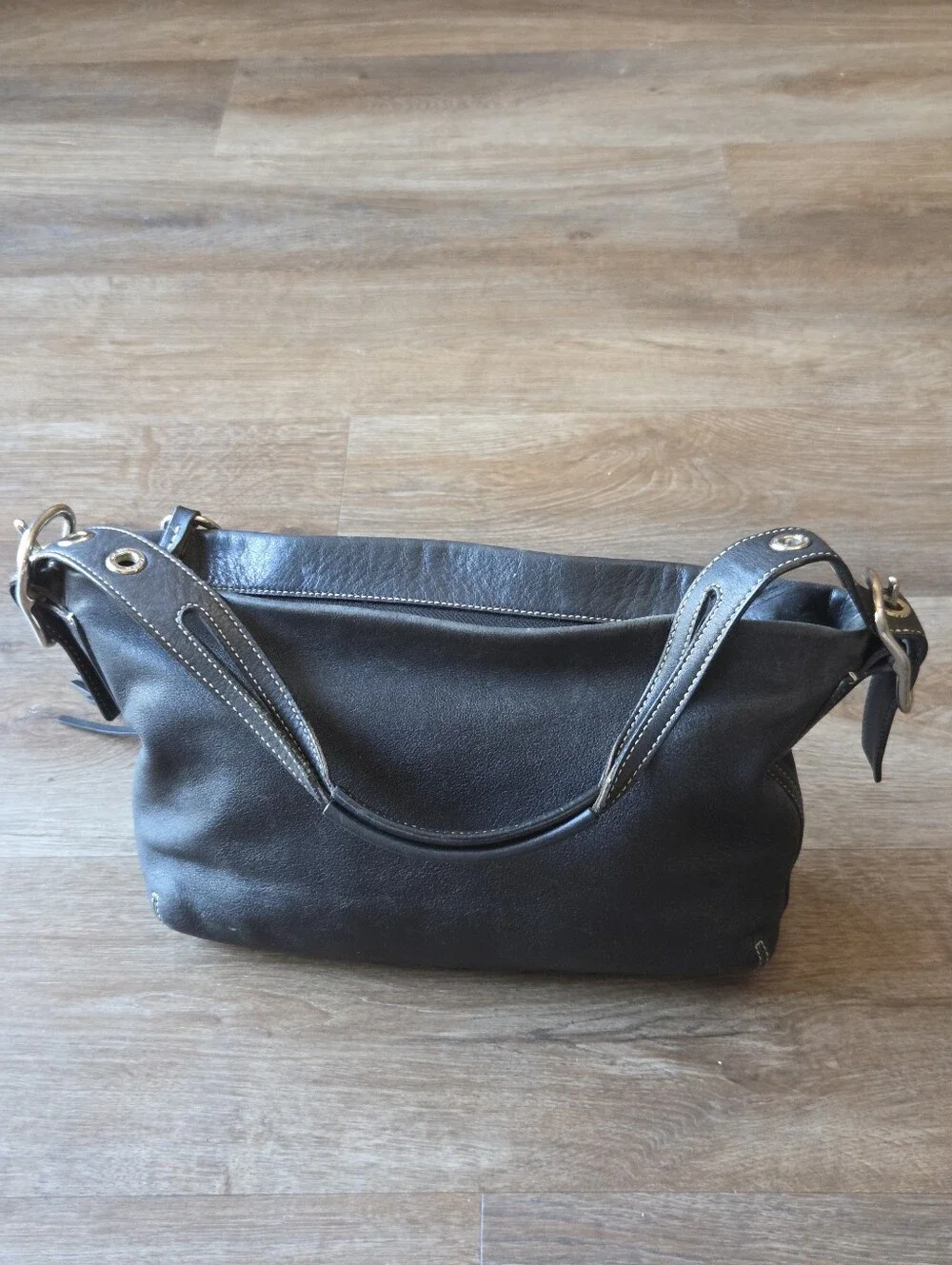 Vintage Coach 1417 Black Genuine Leather East West Legacy Shoulder Bag Hobo Bag